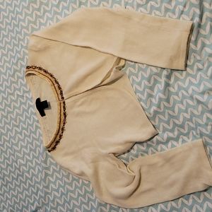 Beaded Express angora shrug sweater